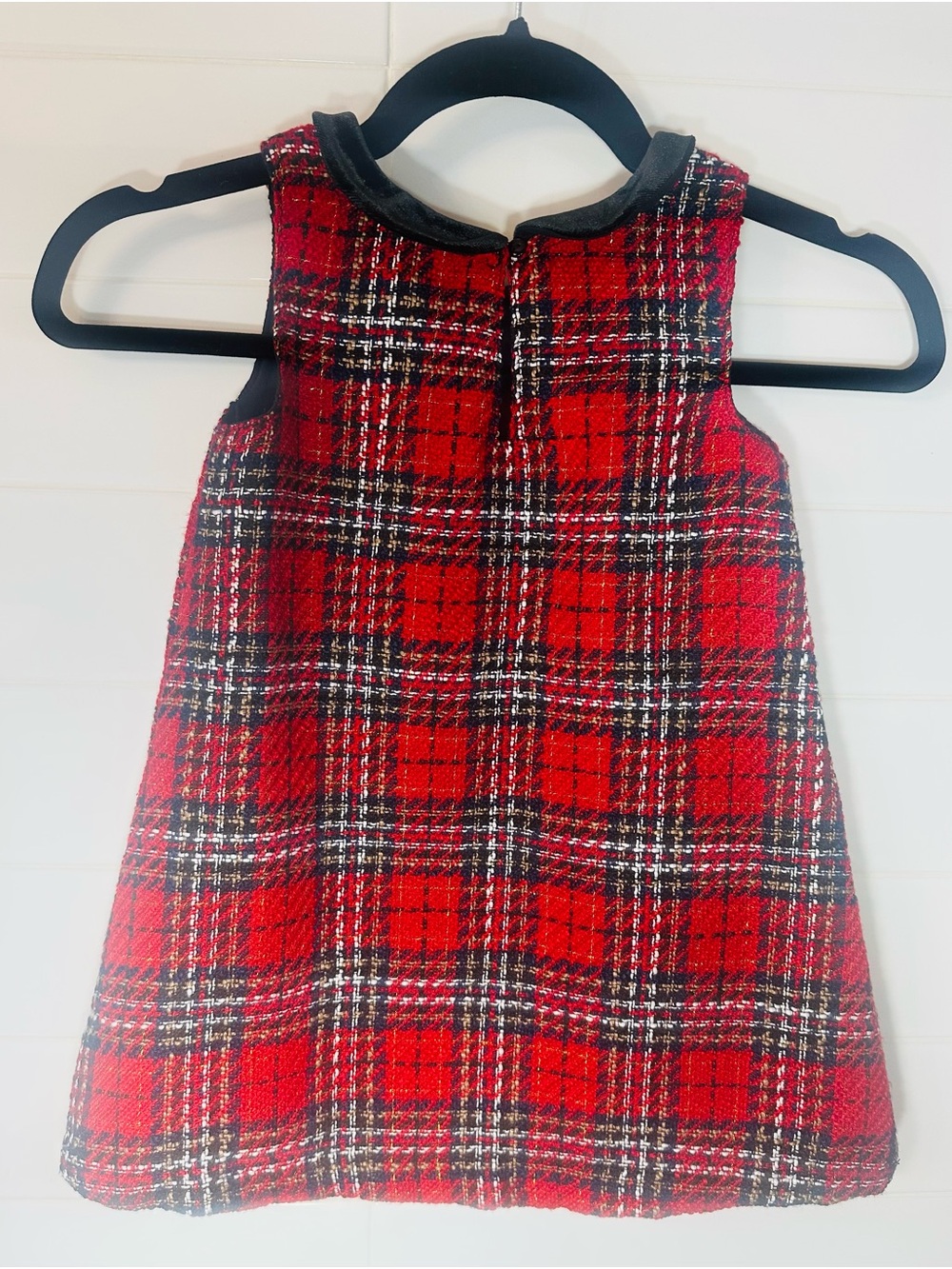 Girls H&M Tartan Tweed Plaid Holiday Special Occasion Dress - Picture 4 of 8